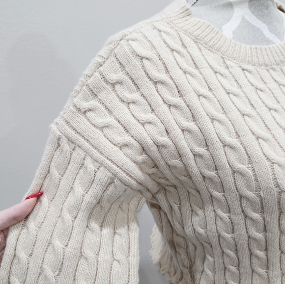 Fashion Nova Cream Cable Knit Sweater - Picture 3 of 10